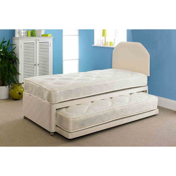 Brayden Studio Upholstered Single (3') Guest Bed with Trundle and